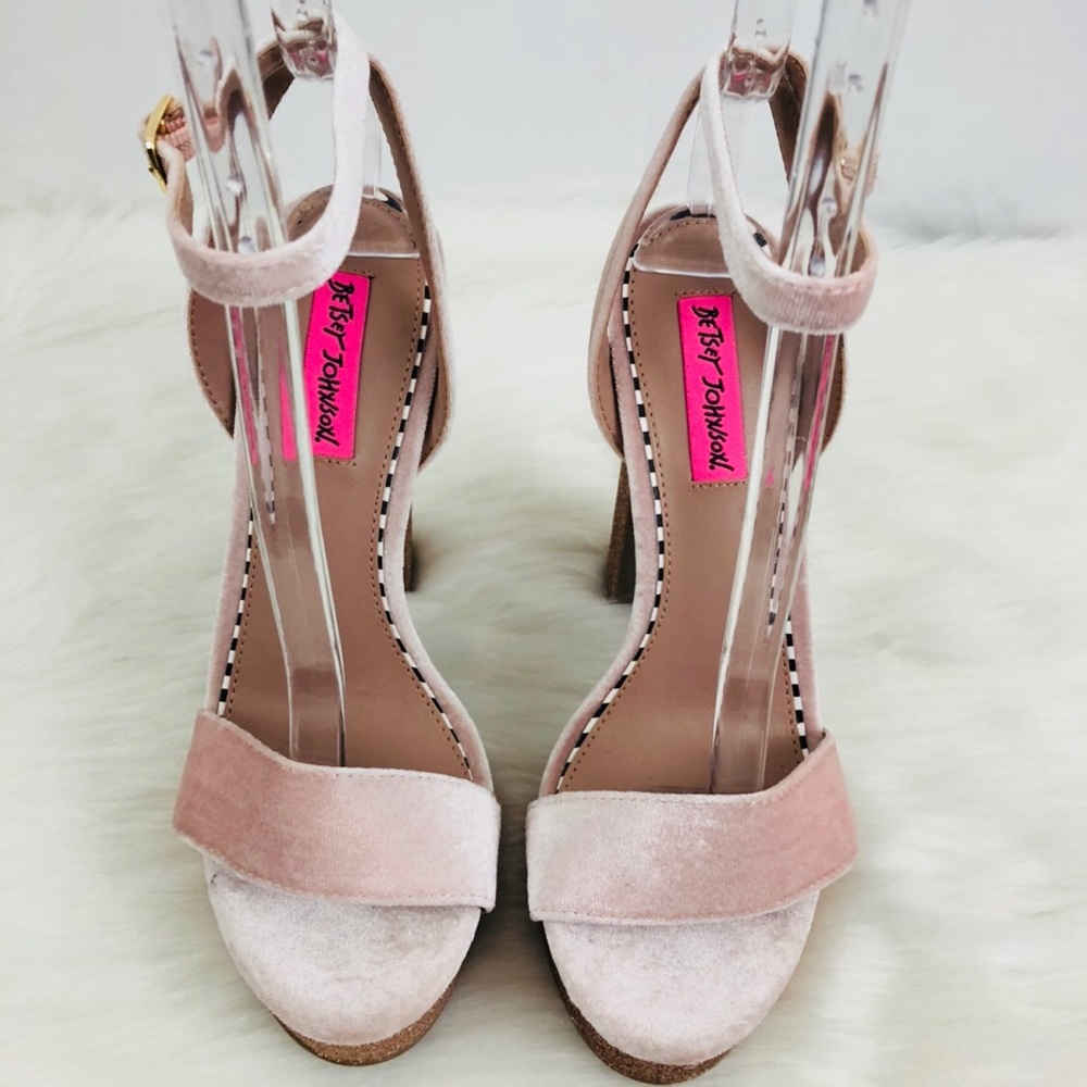 Betsey Johnson ‘Mattie’ Velvet Glitter Platforms - Picture 3 of 7